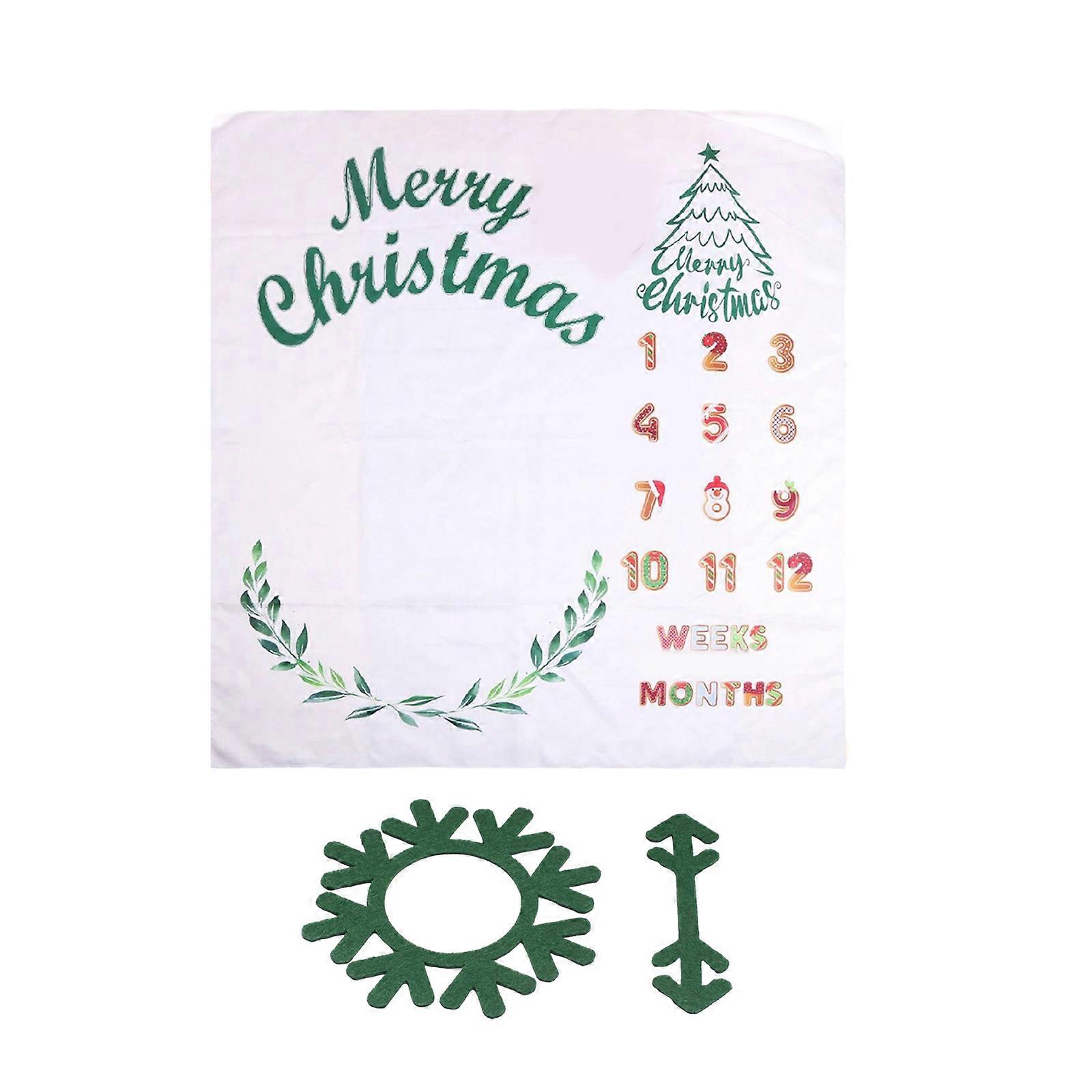 Baby Monthly Blanket Christmas Newborns Growth Chart Soft & Comfortable Photography Background Cloth Props