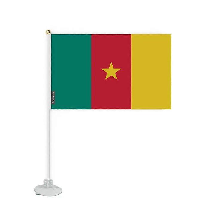 "Flag Suction - Cameroon - 14 x 21 cm - Polyester - Lightweight - Double-Sided Print"