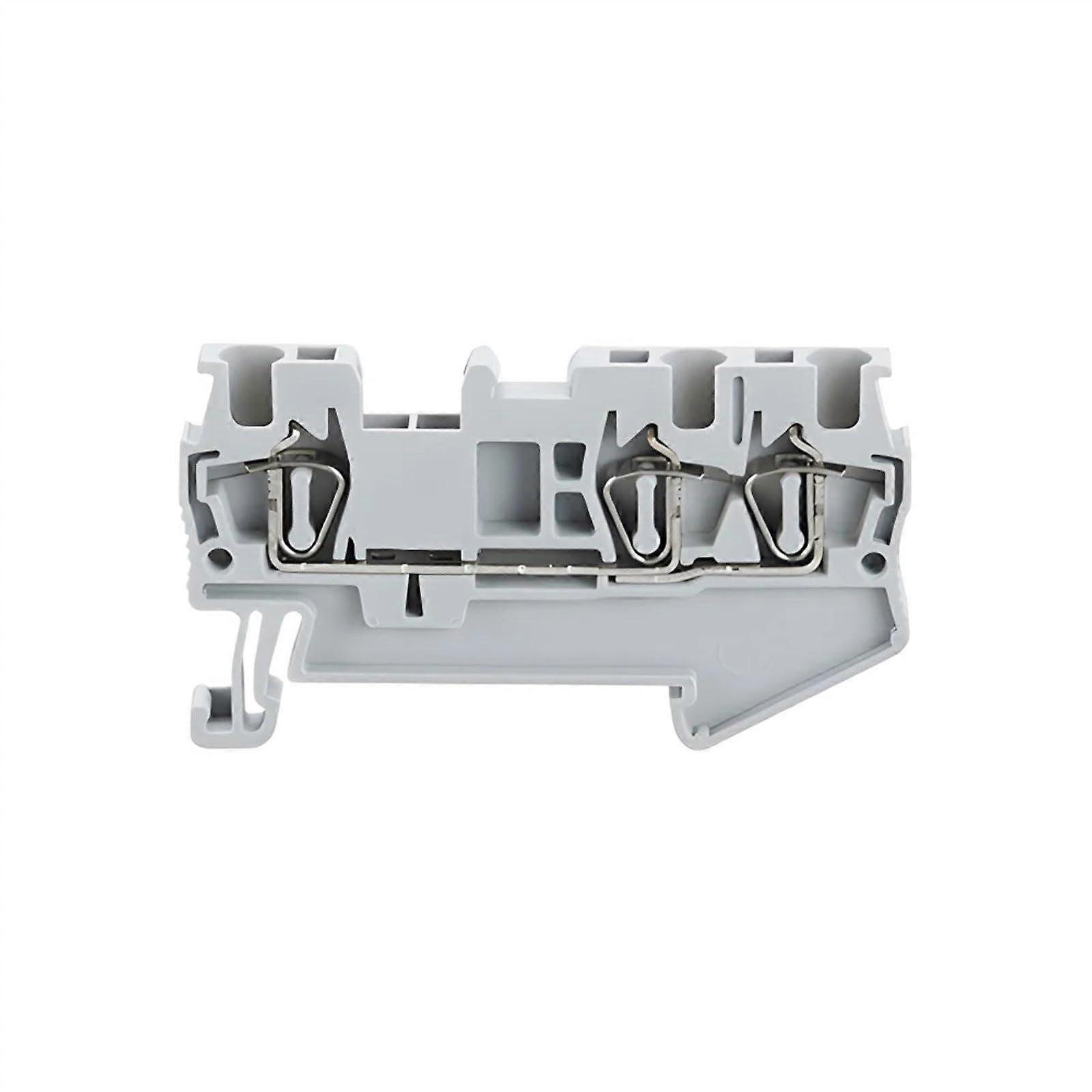ST1.5Twin 5Pcs Din Rail Terminal Block Spring Electrical Pull Wiring Type 3 Conductors Wire Connector ST 1.5Twin