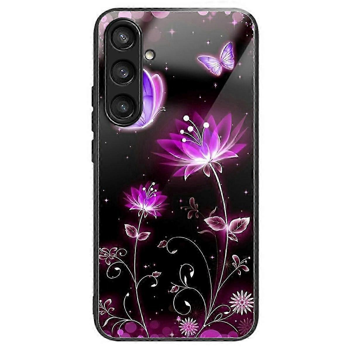 For Samsung Galaxy S25+ Case Tempered Glass Back Cover With Pattern Printing