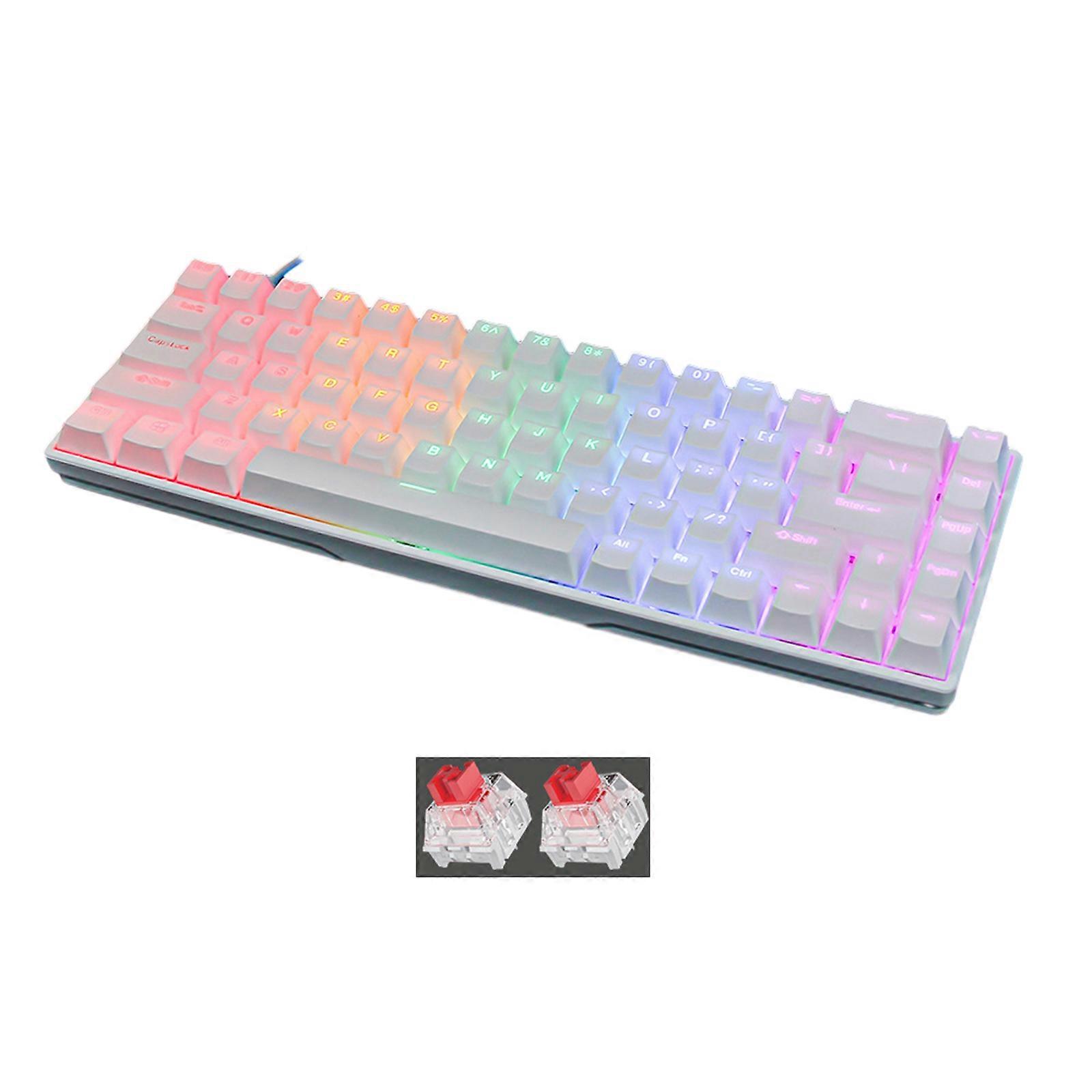 RGB Mechanical Keyboard Hot Swappable Gaming Keyboard Corded Keyboard 68 Key Gaming Keyboard for Computer PC Laptop