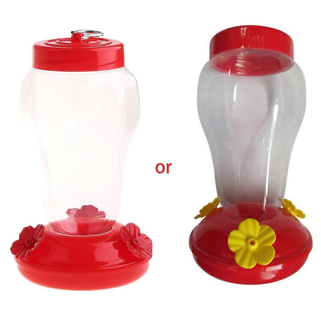 Wide Hummingbird Feeder Window Outdoor Hanging Flower Shape Bird Drinker Waterer  Red