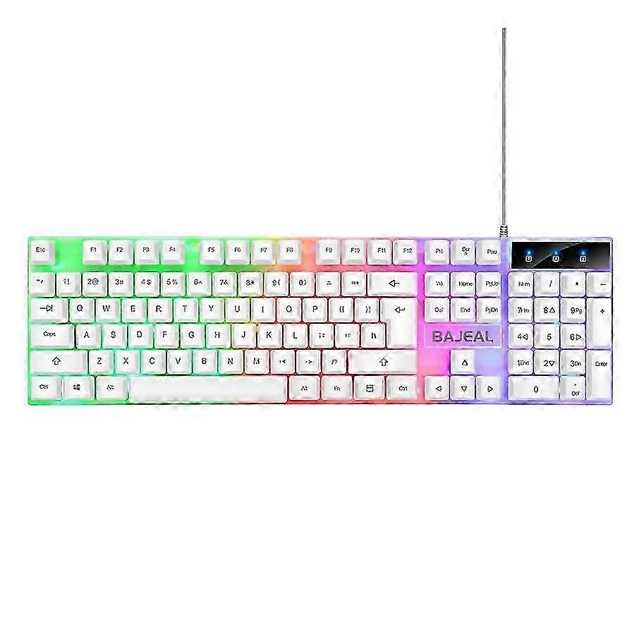 K35 wired usb luminous gaming keyboard computer mechanical feel backlit keyboard, white