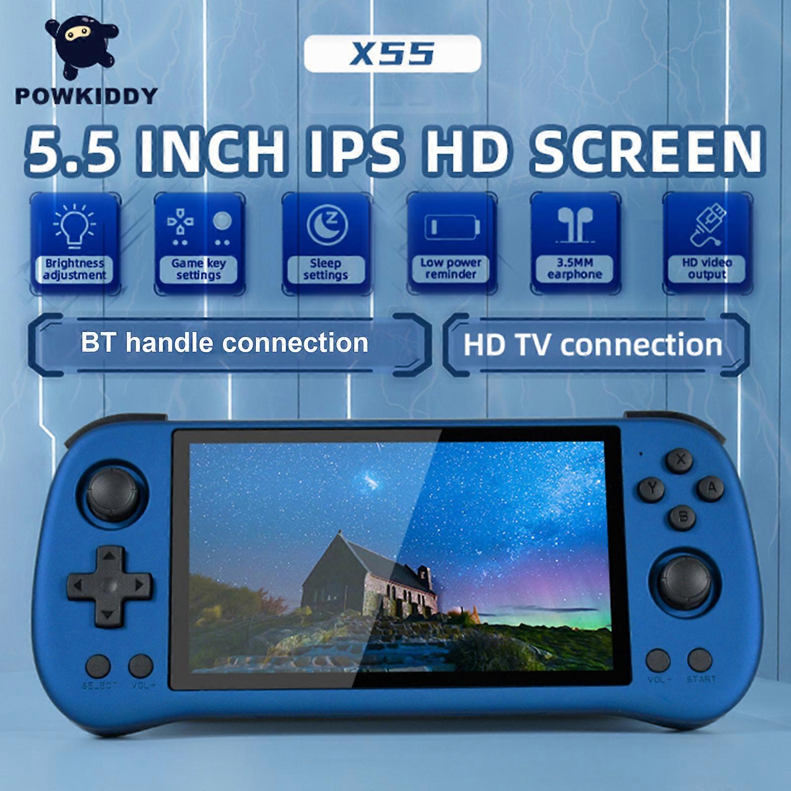 PowKiddy X55 Handheld Console: 5.5" IPS HD, TV Compatible, BT & Wireless Controller Support