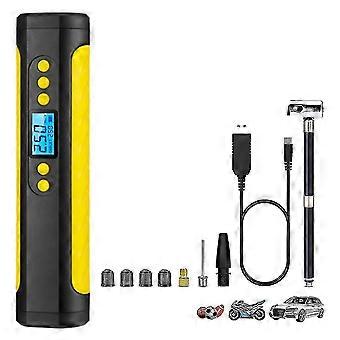 bærbar luftkompressor mini luftpumpe elektrisk pumpemergency dekk luftpumpe med lcd-skjerm led lightmobile power2000mah oppladbar li-ion batteri