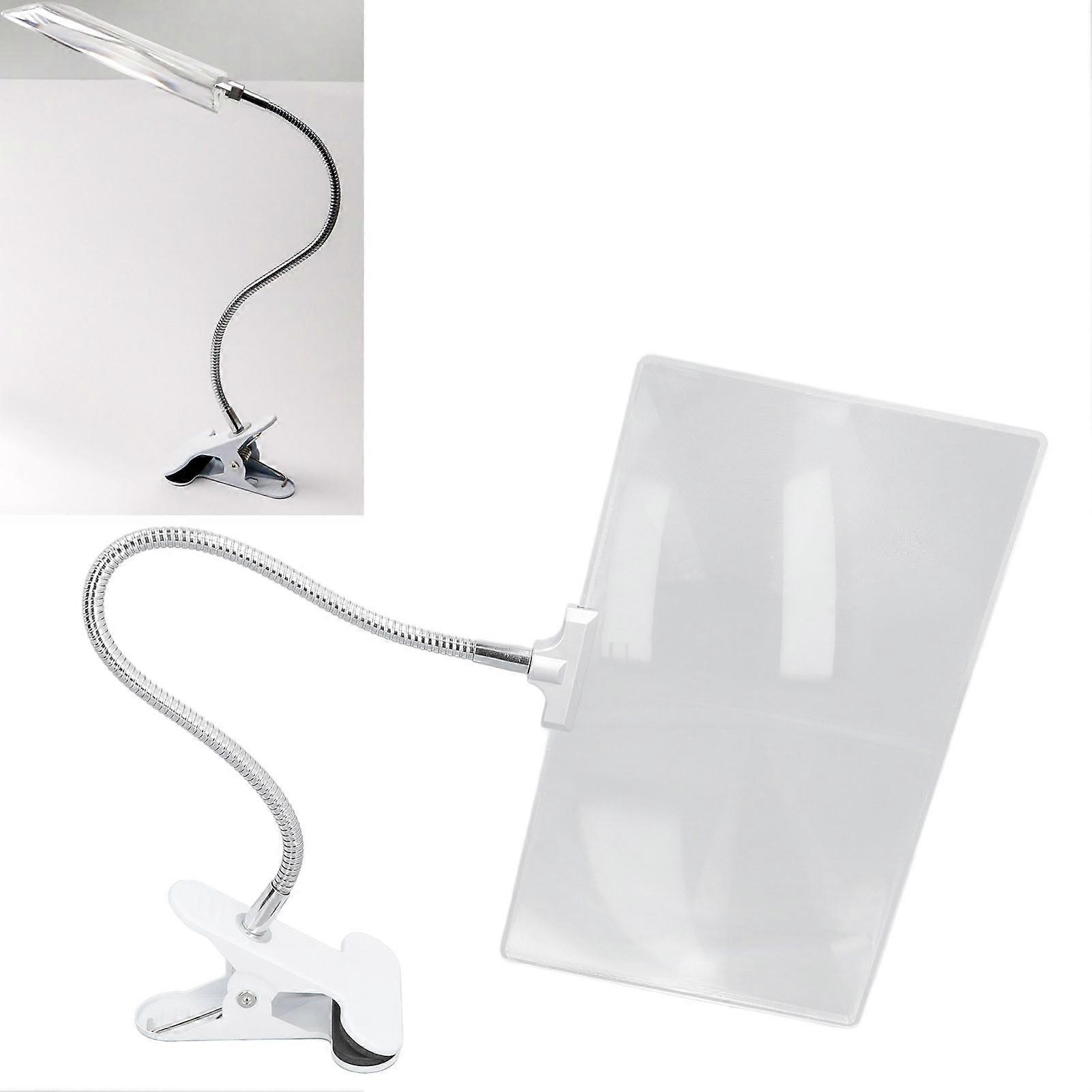 Large Magnifying Glass with Clip 4X Magnification Large Clear Lens Flexible Hose Magnifier for Reading Repair Crafts 