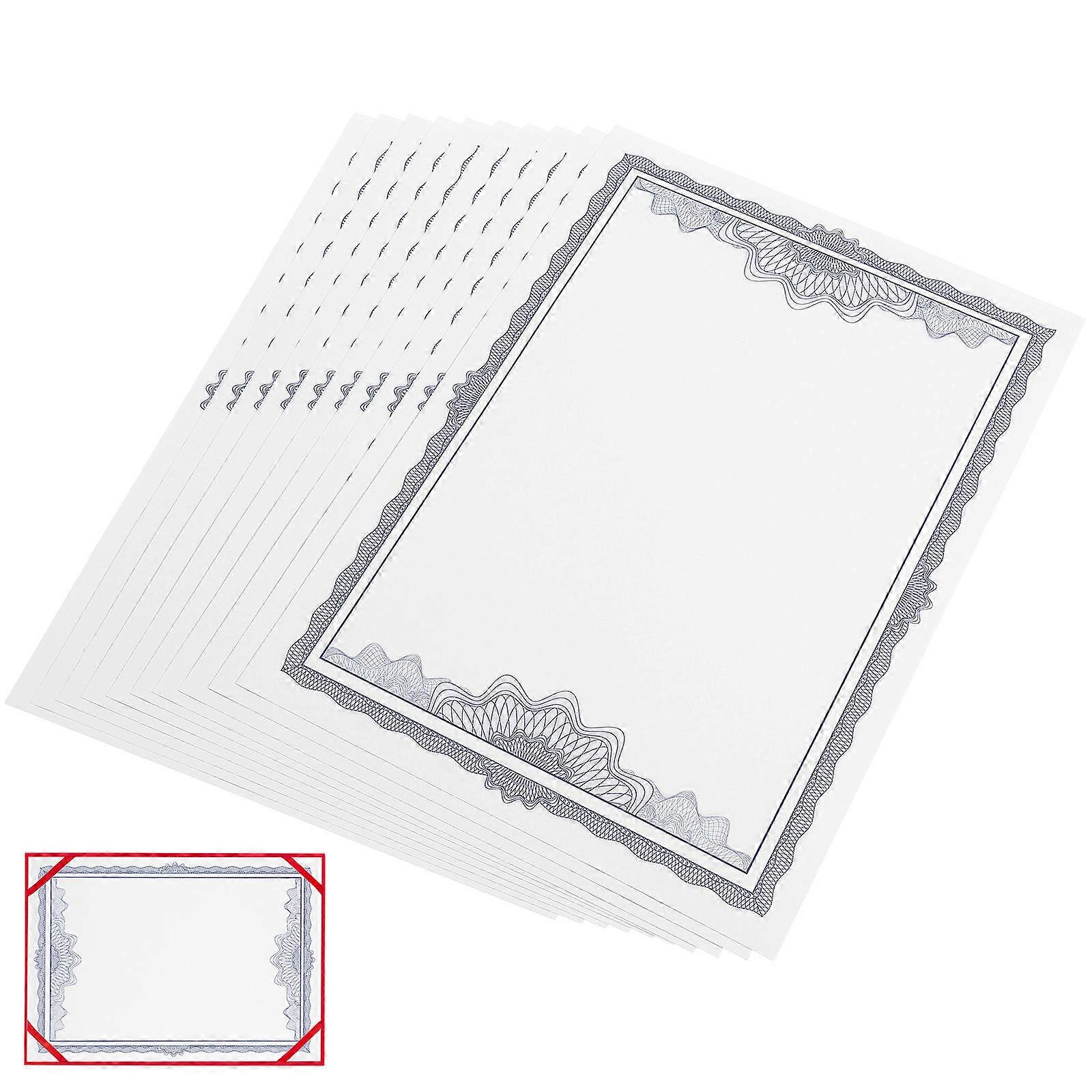 A4 Certificate Paper 10Pcs White Blank Sheets with Rounded Corners for Office School Use