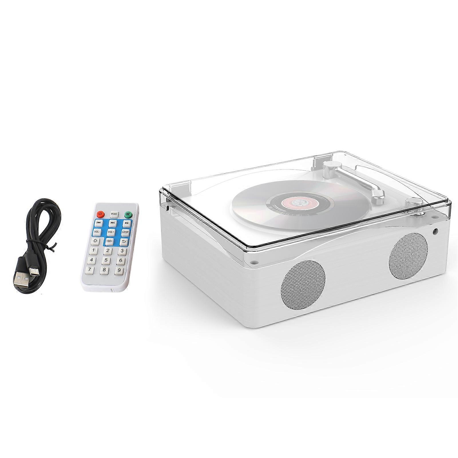 Retro CD Player with Vintage Wood Design, Multifunctional, Rechargeable, Remote Control