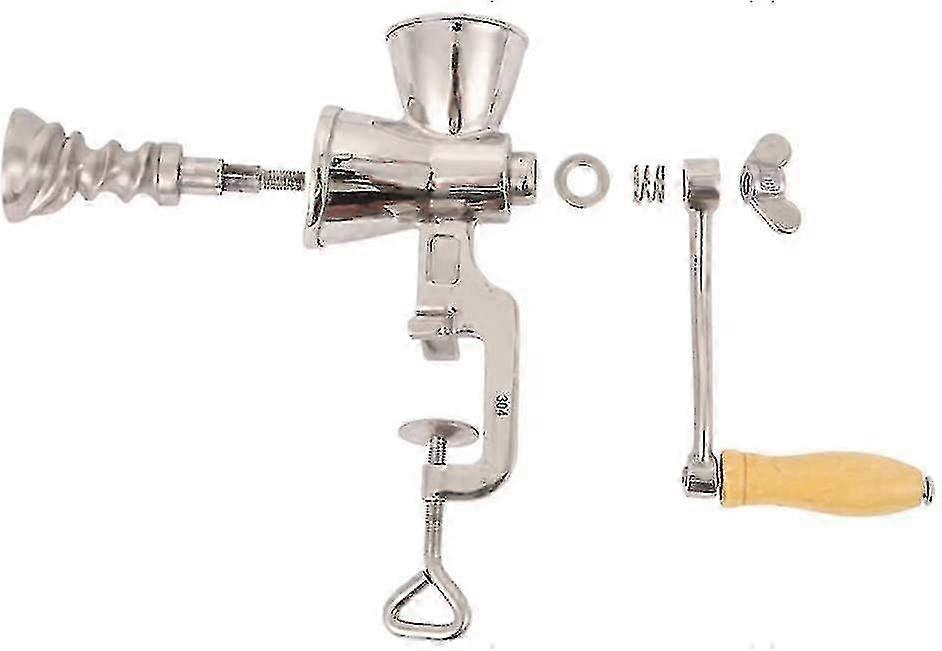 Manual Grain Grinder, Table Clamp Design Cereal Corn Mill Powder Machine With Wooden Handle, Home Kitchen Tool Stainless Steel Coffee Grinders For Soy