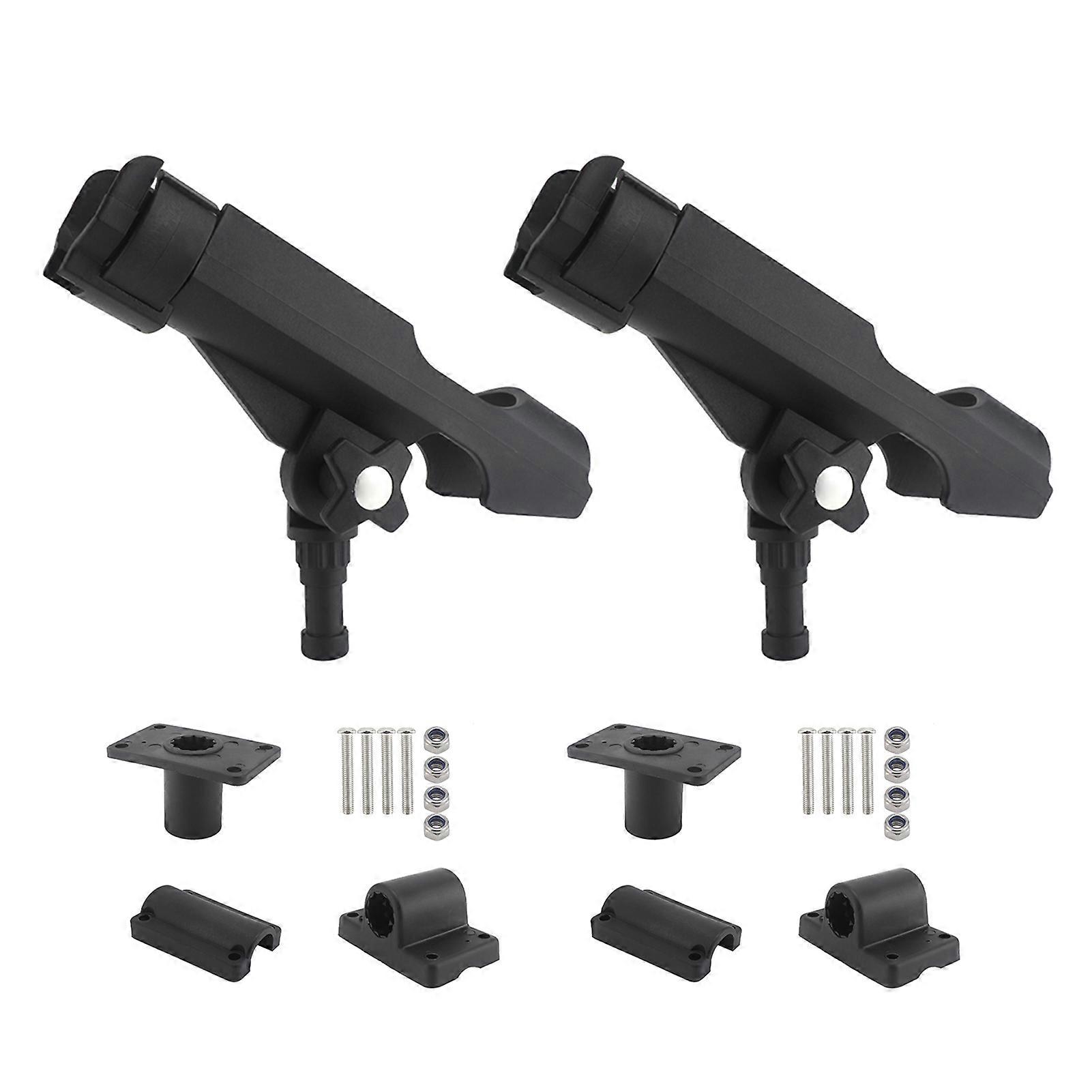 2 Pack Boat Fishing Rod Holder Adjustable Powerlock Rod Holder Dual-use Kayak Fishing Pole Holder with Combo Mount