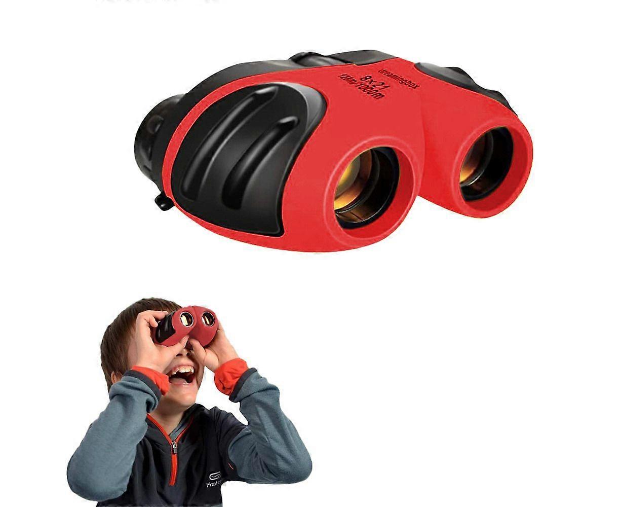 Compact High Resolution Shockproof Binoculars for Kids - Red