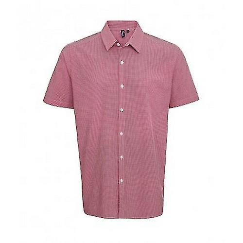 Premier Mens Gingham Short Sleeve Shirt