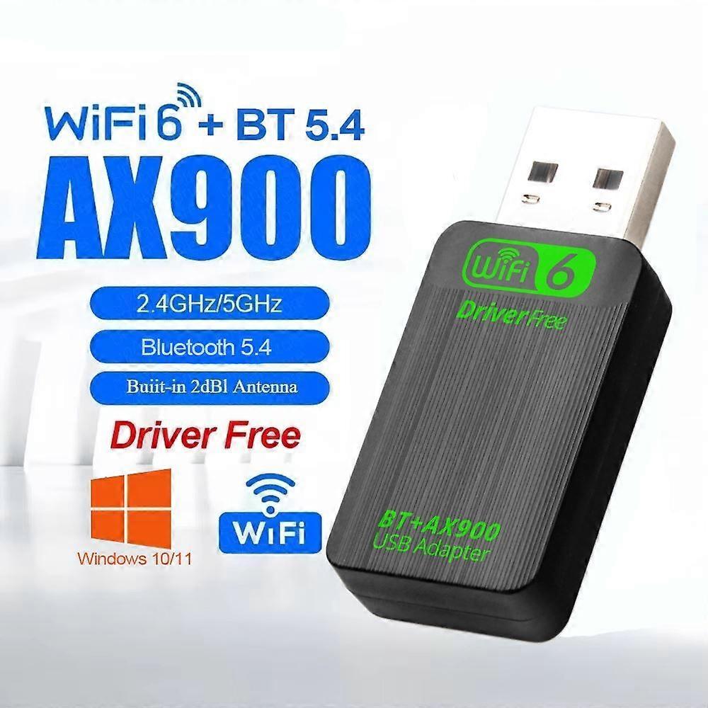 WiFi 6 AX900 Bluetooth 5.4 USB Adapter 2in1 Dongle Dual Band 2.4G&5GHz USB WiFi Network Wireless Wlan