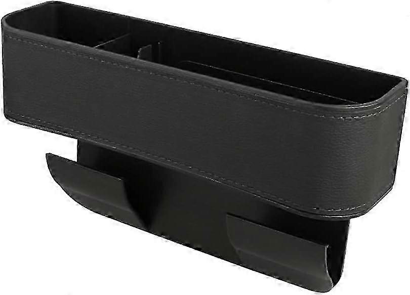 Car Seat Gap Organizer with Cup Holder - Multi-Function Front Seat Storage (Black)