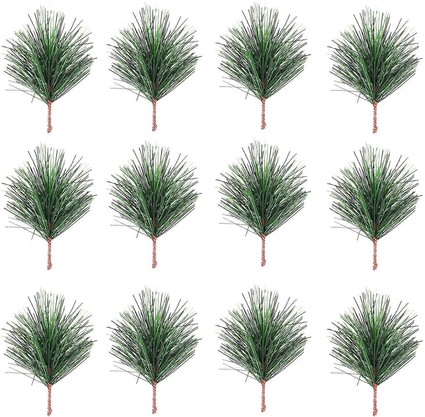 Christmas Pine Needles Artificial Pine Branches Pine Twigs Stems Picks Green Plants Pine Needles(24 Pack)