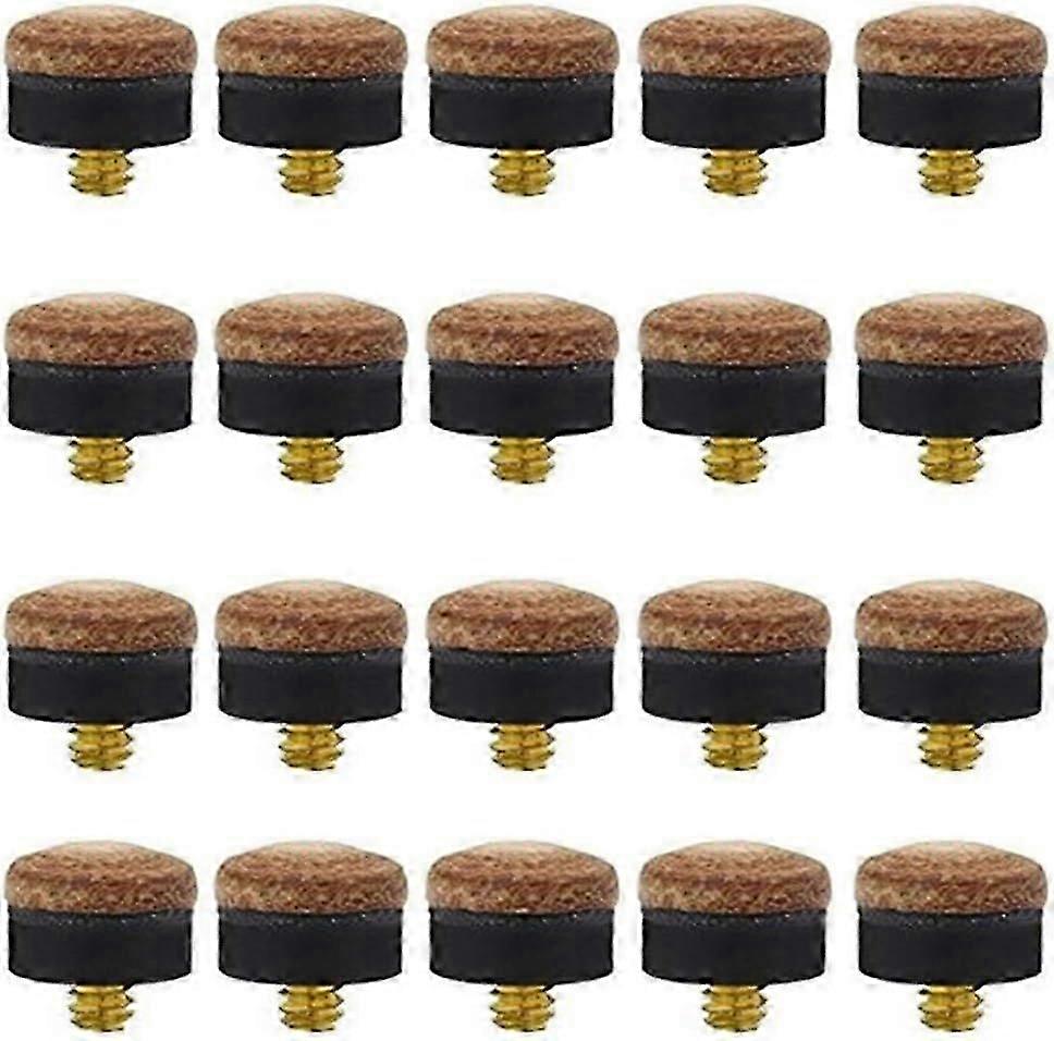 20Pcs 10mm Screw-On Pool Cue Tips Replacement for Snooker Billiard Accessories Set