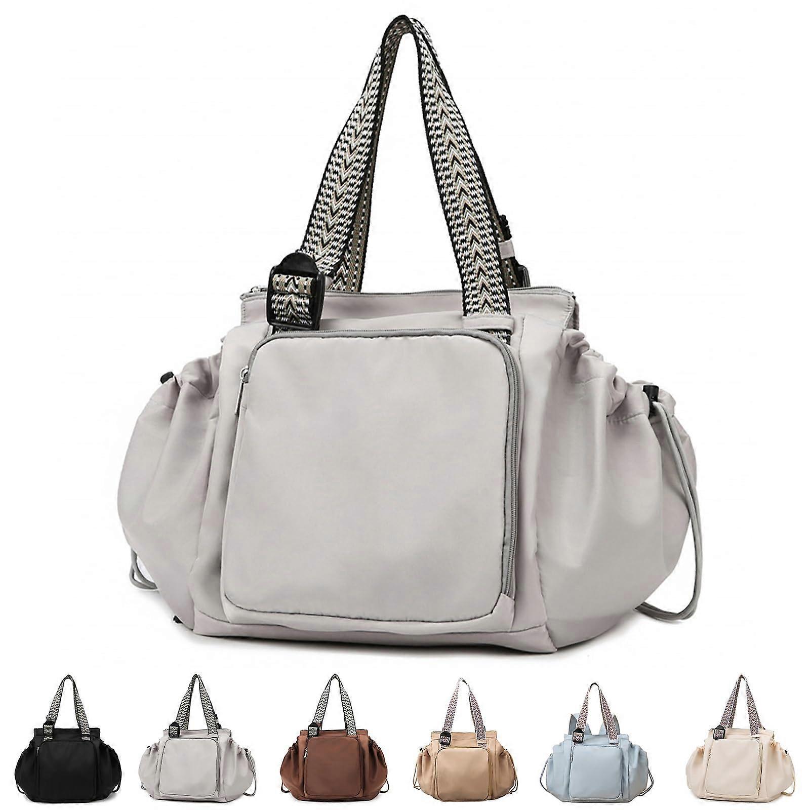 Multifunctional Backpack Diaper Bag with Large Capacity for Daily Travel, 2-in-1 Gray Baby Bag with Insulated Pockets