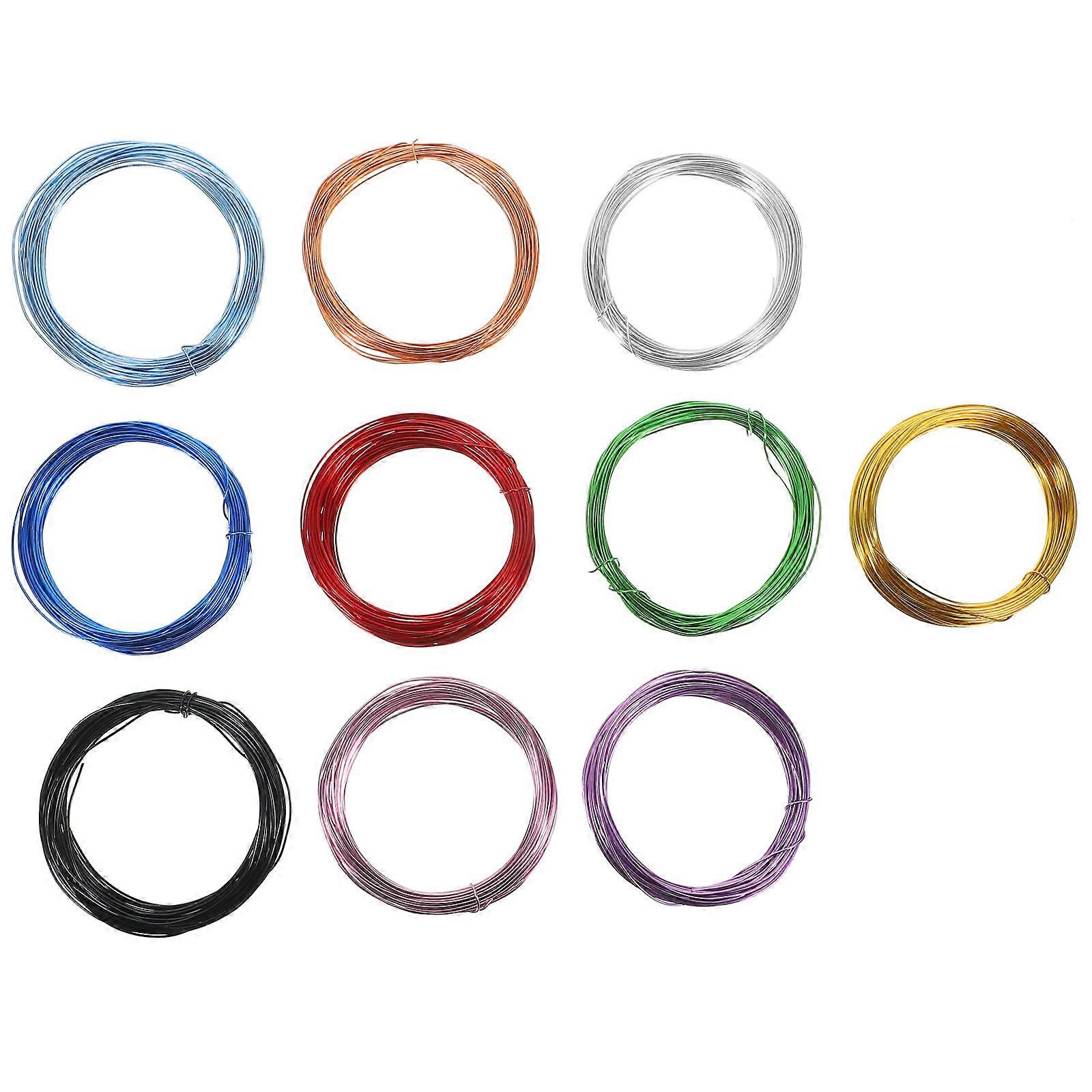 Bead Wire for Jewelry Making Soft Aluminum Wires Diy Craft Flexible Wire 1mm Thickness 10m per Color 10 Rolls Anodized Aluminum
