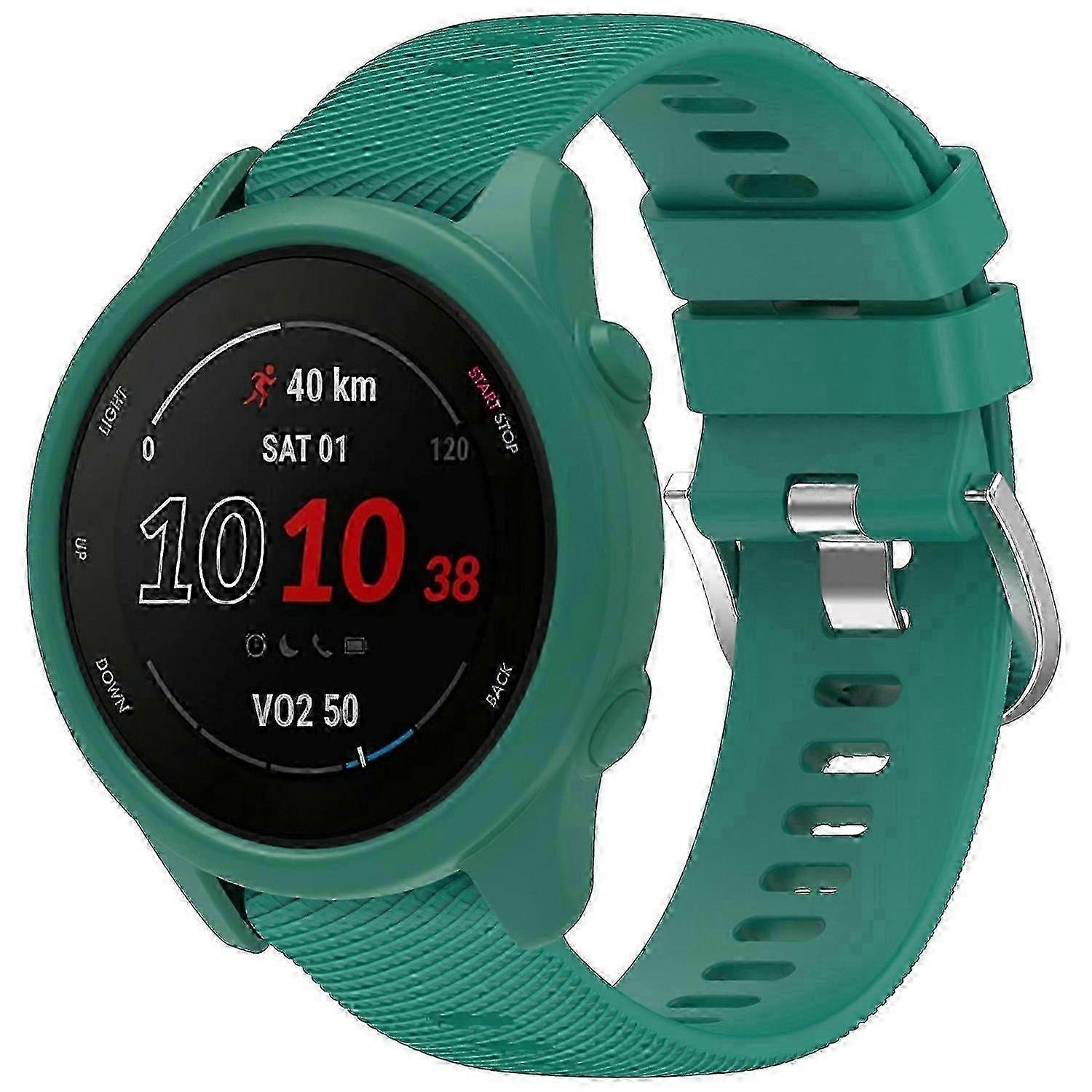 For Garmin Forerunner 255/forerunner 265 Cross-texture Silicone Band With Watch Case fz