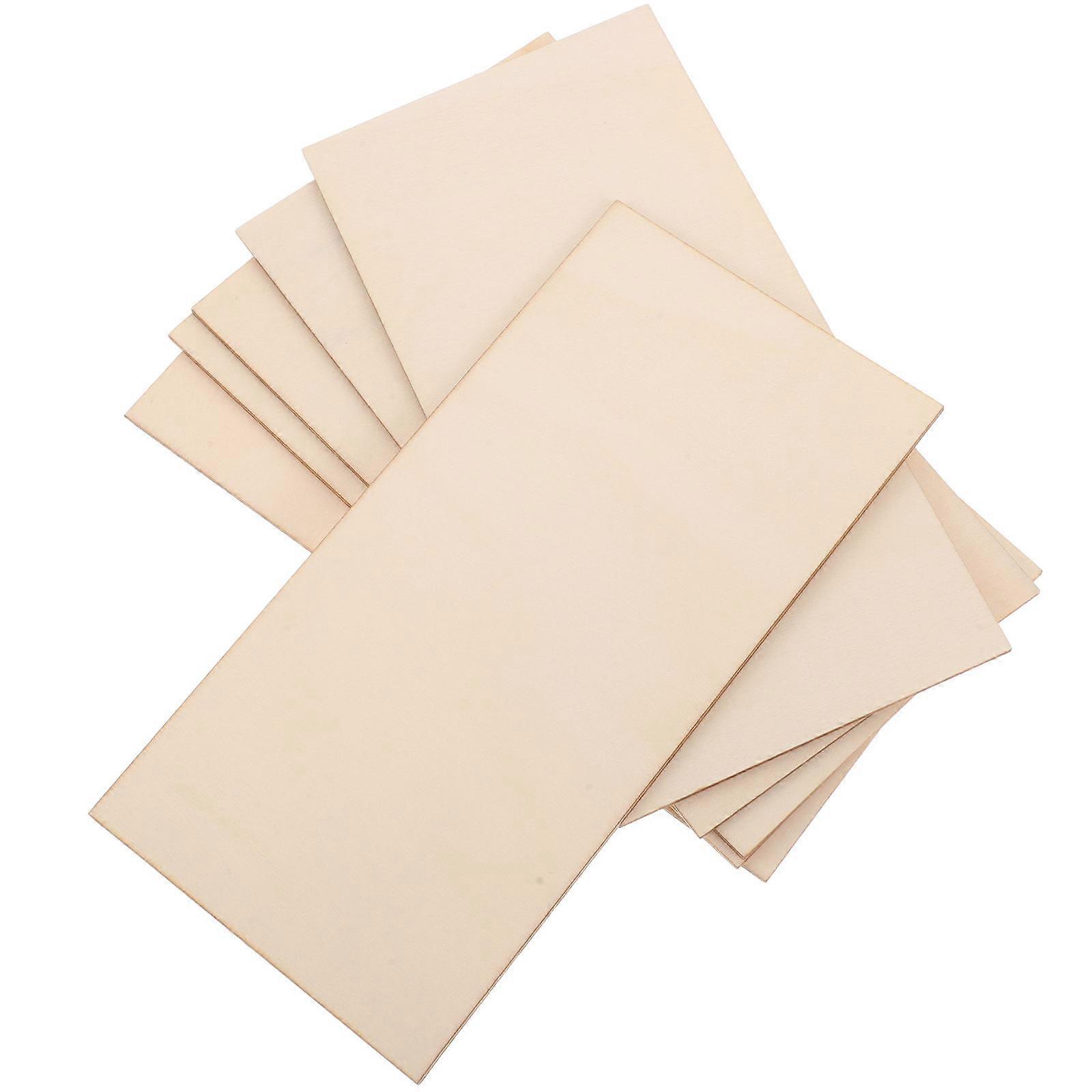 Wood Panel Wooden Sheets Rectangle Blank Basswood For Diy Projects 8Pcs