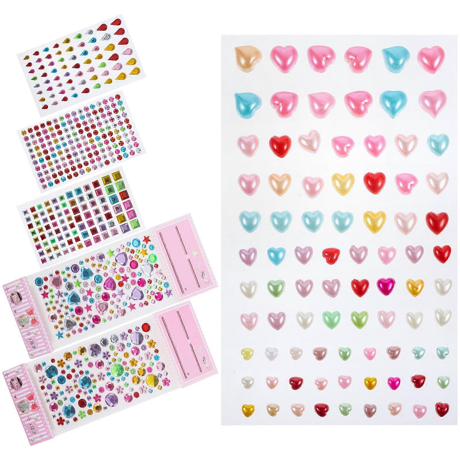 Craft Gems Self Adhesive Rhinestones Stickers Diy Craft Projects Assorted Shape 6 Sheets