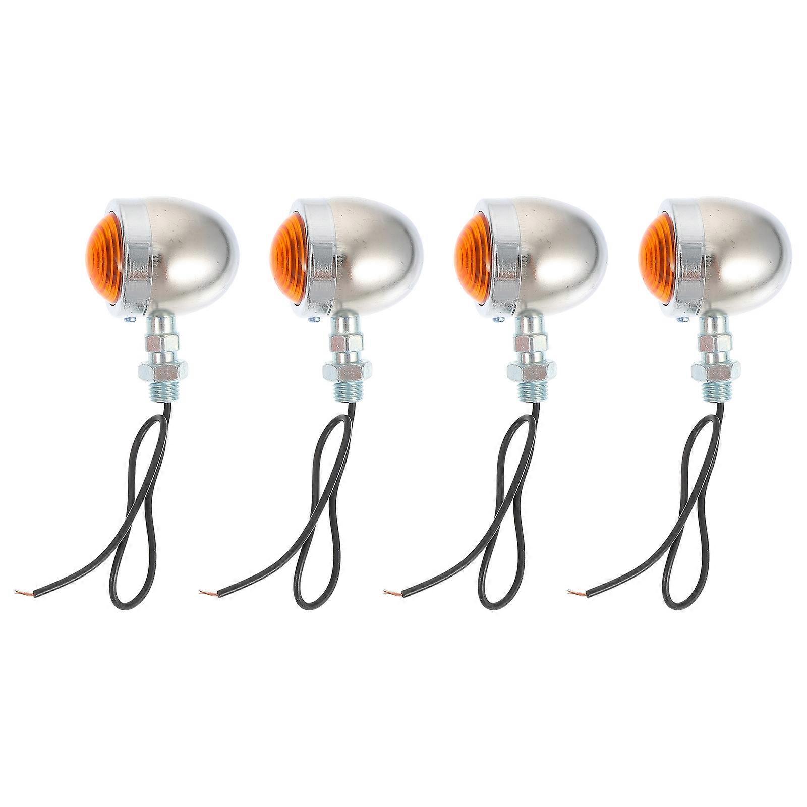 Universal Motorcycle Turn Signals Made of Aluminum for 12V Bikes Assorted Color Practical Retro