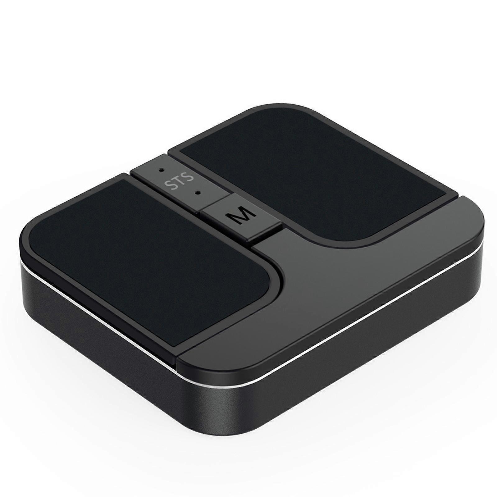 Pressure Sensitive Scrolls Square Mouse Two Bluetooth-compatible Connectivitys 2.4GHz Wireless Customizable Button Silents Operation  Black