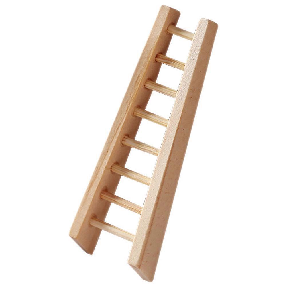 Fairy Garden Ladder Mini Wooden Step Ladder For Outdoor Use And Diy Projects Khaki 6.00X2.00X0.85CM Realistic Design 1Pcs