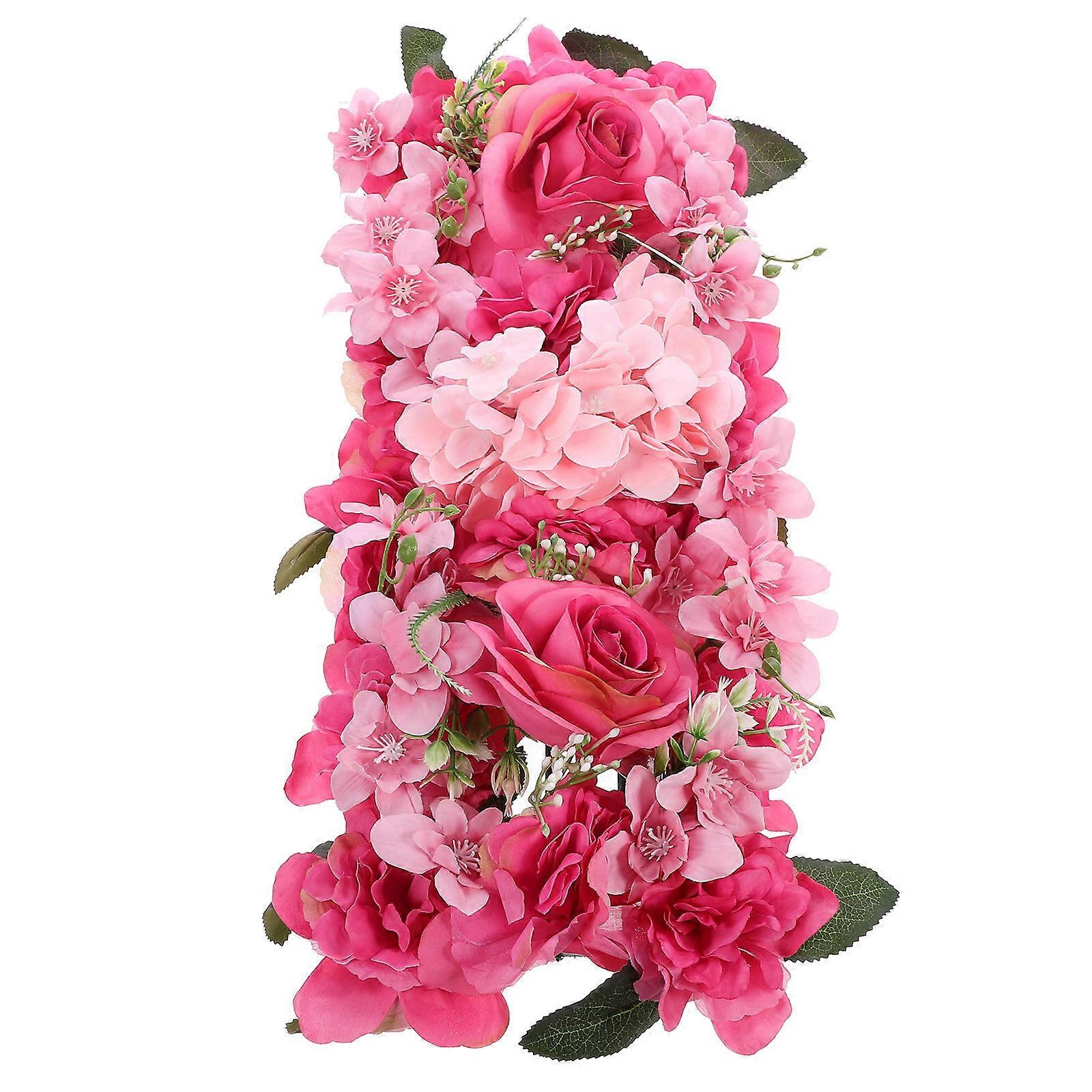 Artificial Flower Wall Backdrop Fake Rose For Party Decoration Rosy Color 48.00X23.00X11.00Cm 1Pcs