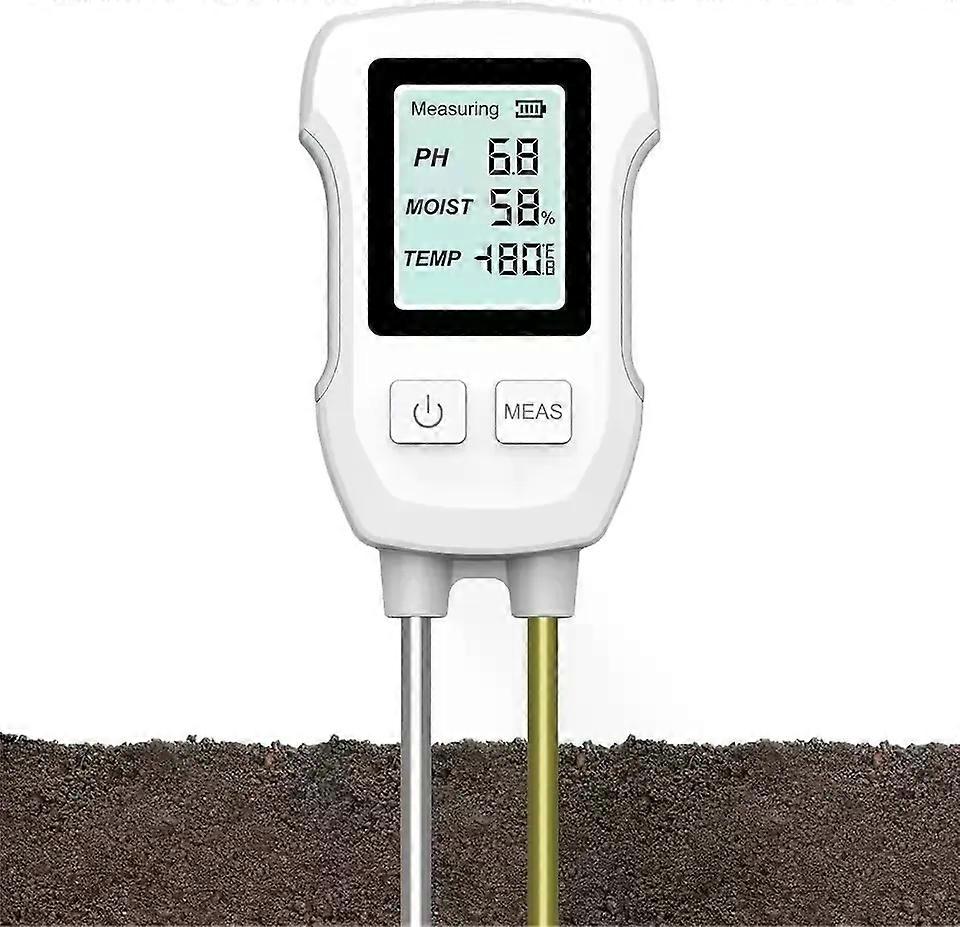 con 3 in 1 Digital LCD Soil Tester PH/Moisture/Temperature High Accuracy Soil Meter with Backlight for House Plants Garden Lawn Farm