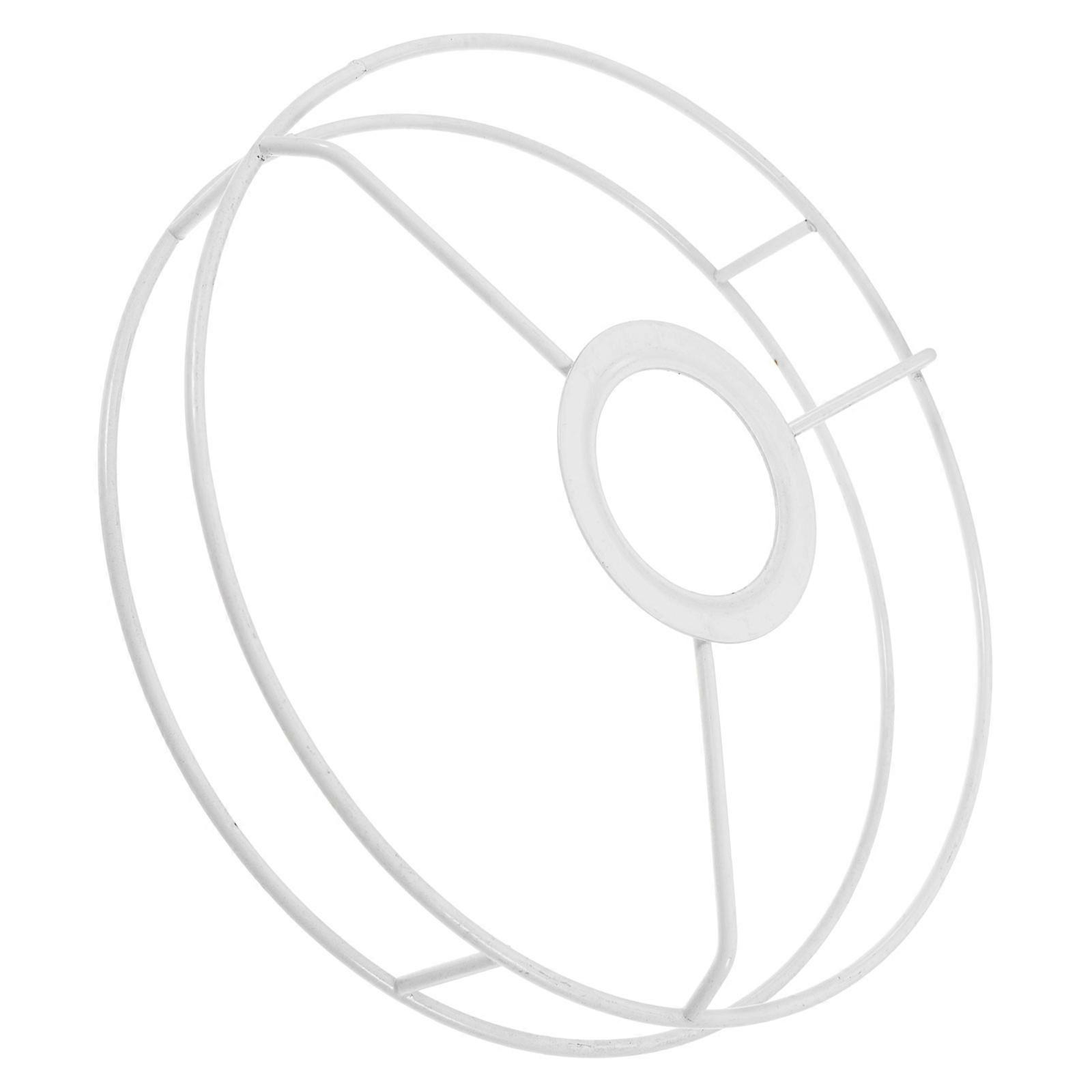 Lamp Rings To Hold Shade Minimalist Round Lamp Shade Frame For Pendant Light White Iron 7.3 7.3 1.8in Diy Design 1Pcs