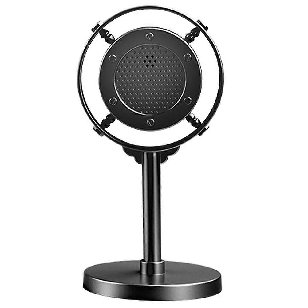 Vintage Microphone Prop Retro Style Condenser Microphone Model Decorations Black 1Set