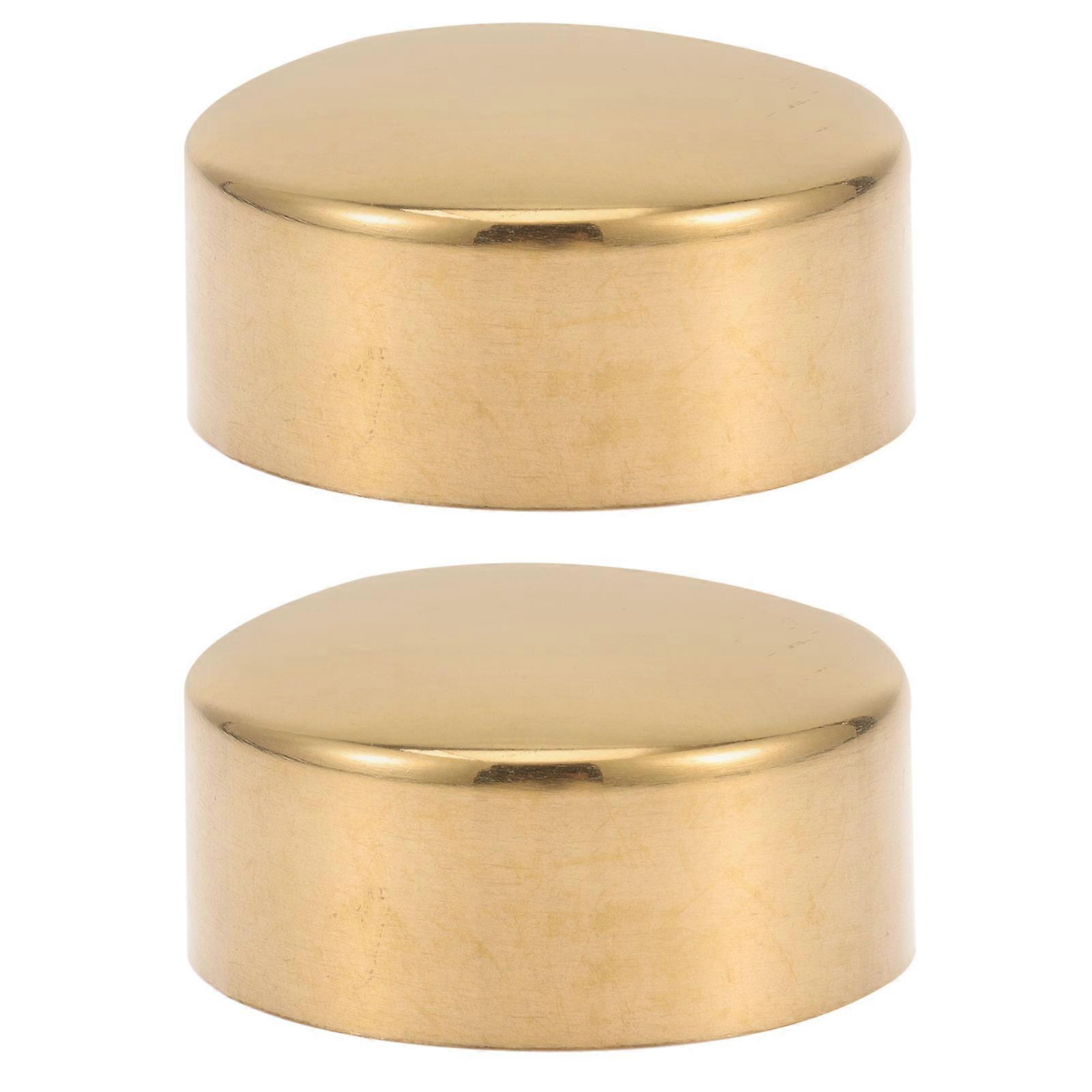 End Caps for Indoor Handrails Wooden Handrail Cap Round Shape Golden Color 2Pcs