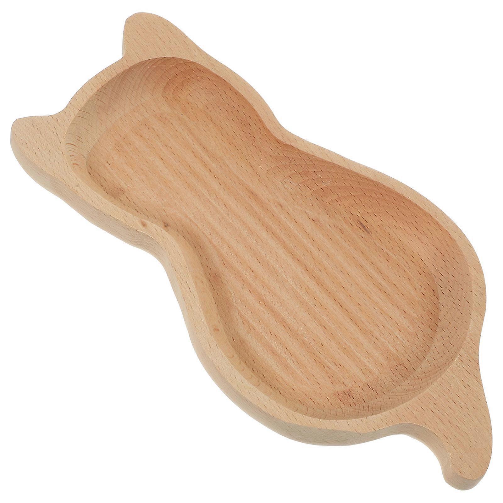 Khaki Wooden Plate Rectangular Shape For Mealtime 11.5*23CM Fruit Tray 1Pcs