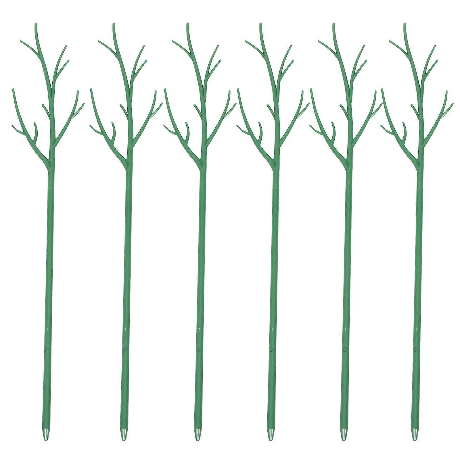 Plastic House Support Potted Plants Climbing Holder Tree Branch Shape Green 6Pack