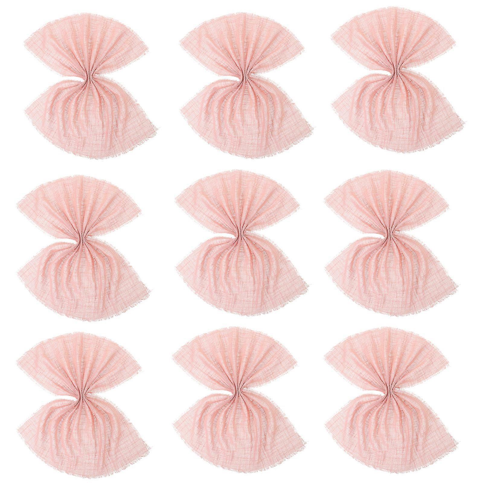 Cloth Napkins Dinner Napkins Tableware Western Dinners Pink 40x40x0.2cm Washable 10Pcs
