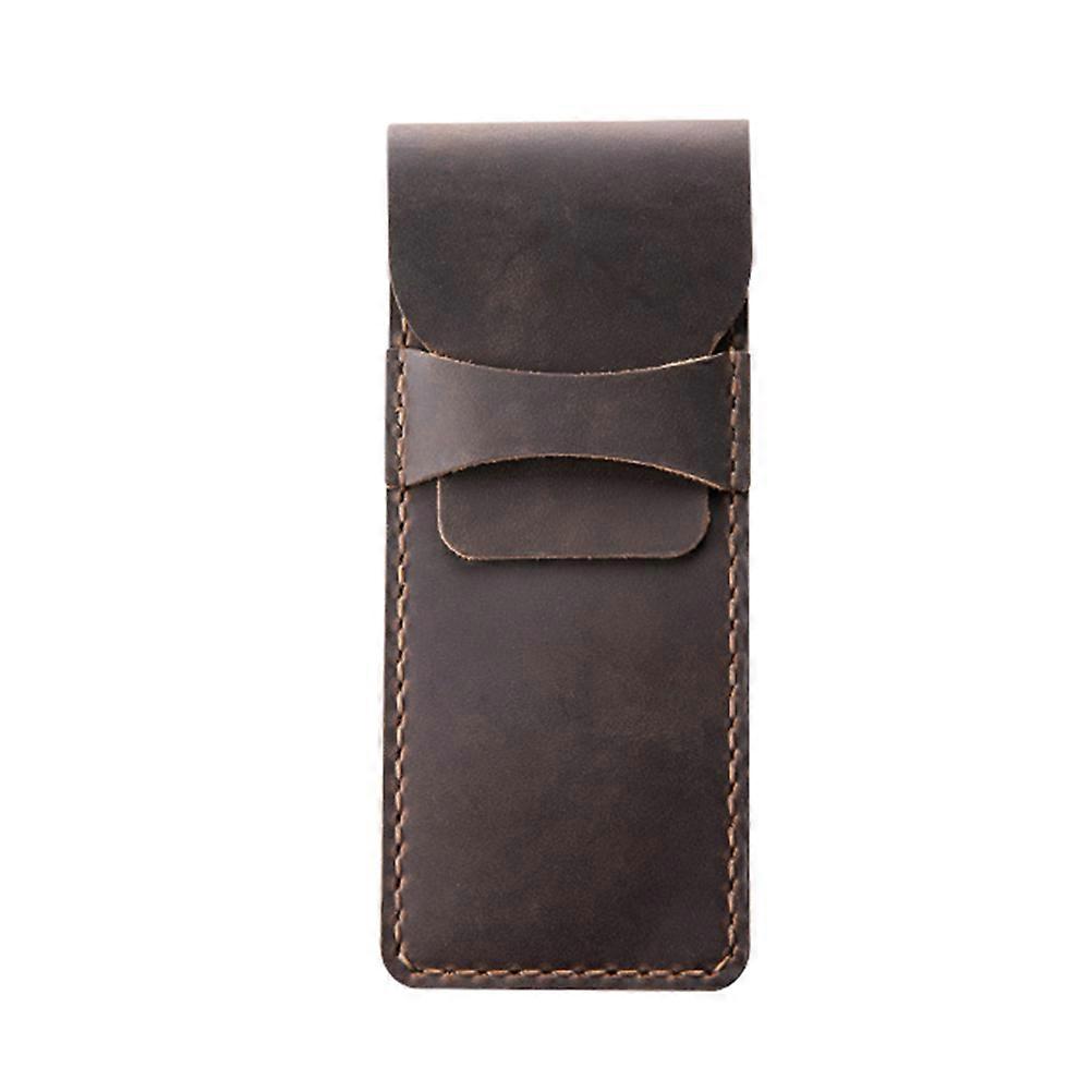 Retro Style Pen Case Leather Pencil Organizer Bag for Home Office College Settings Brown 16 x 6.8 x 0.5 Cm Protective 1Set