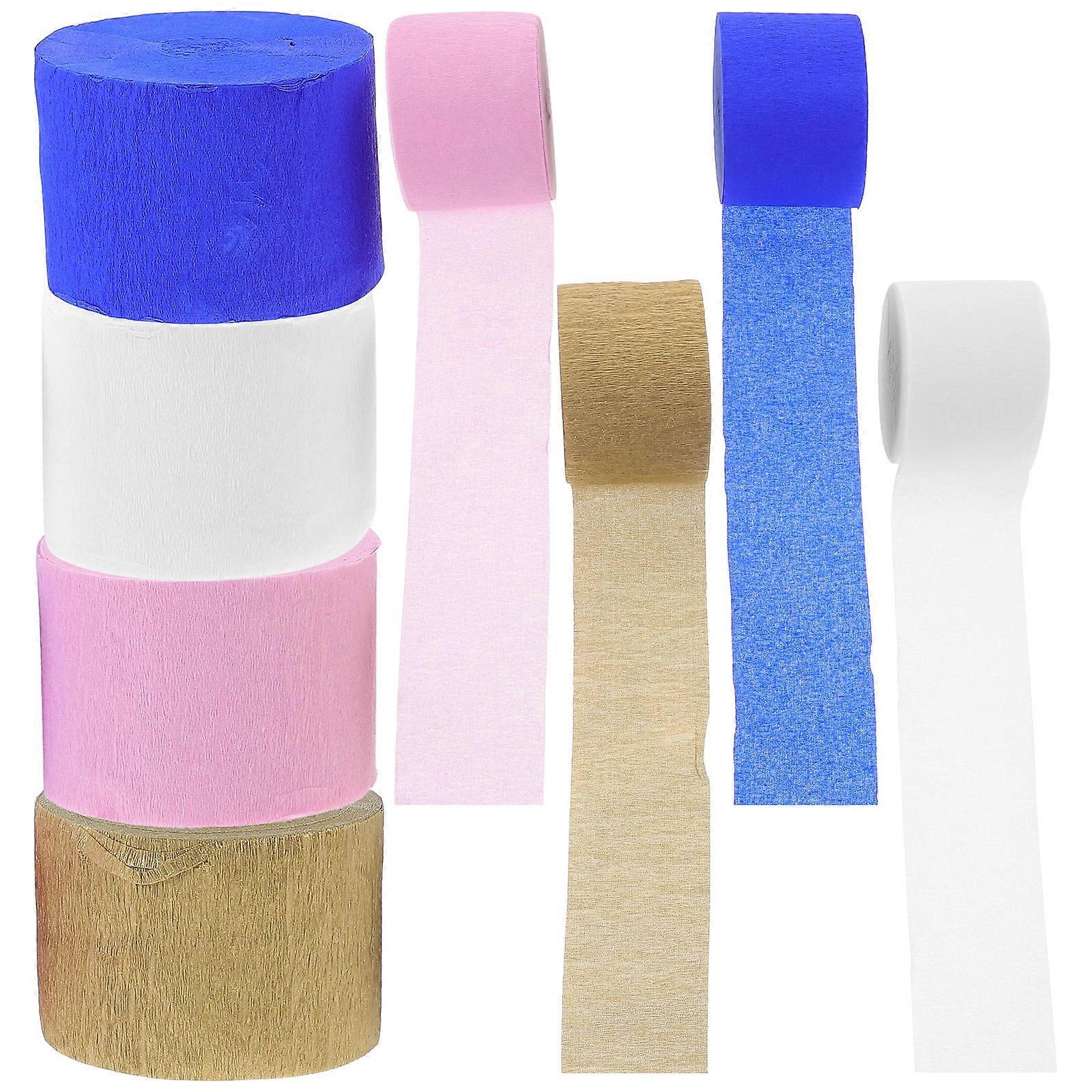 Recyclable Crepe Paper Rolls For Diy Party Decorations Blue Pink Color 8Rolls