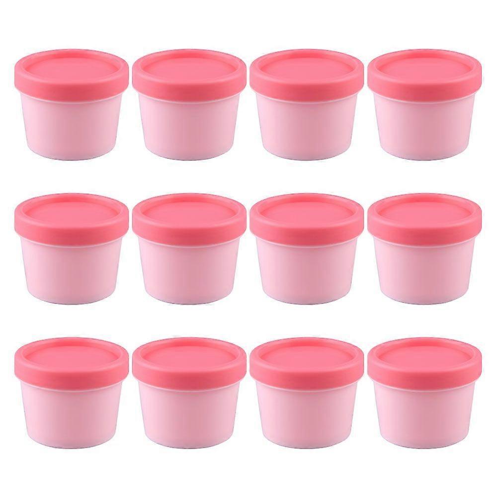 12Pcs Empty Ice Cream Jars Facial Mask Containers Refillable Cream Jars with Lids