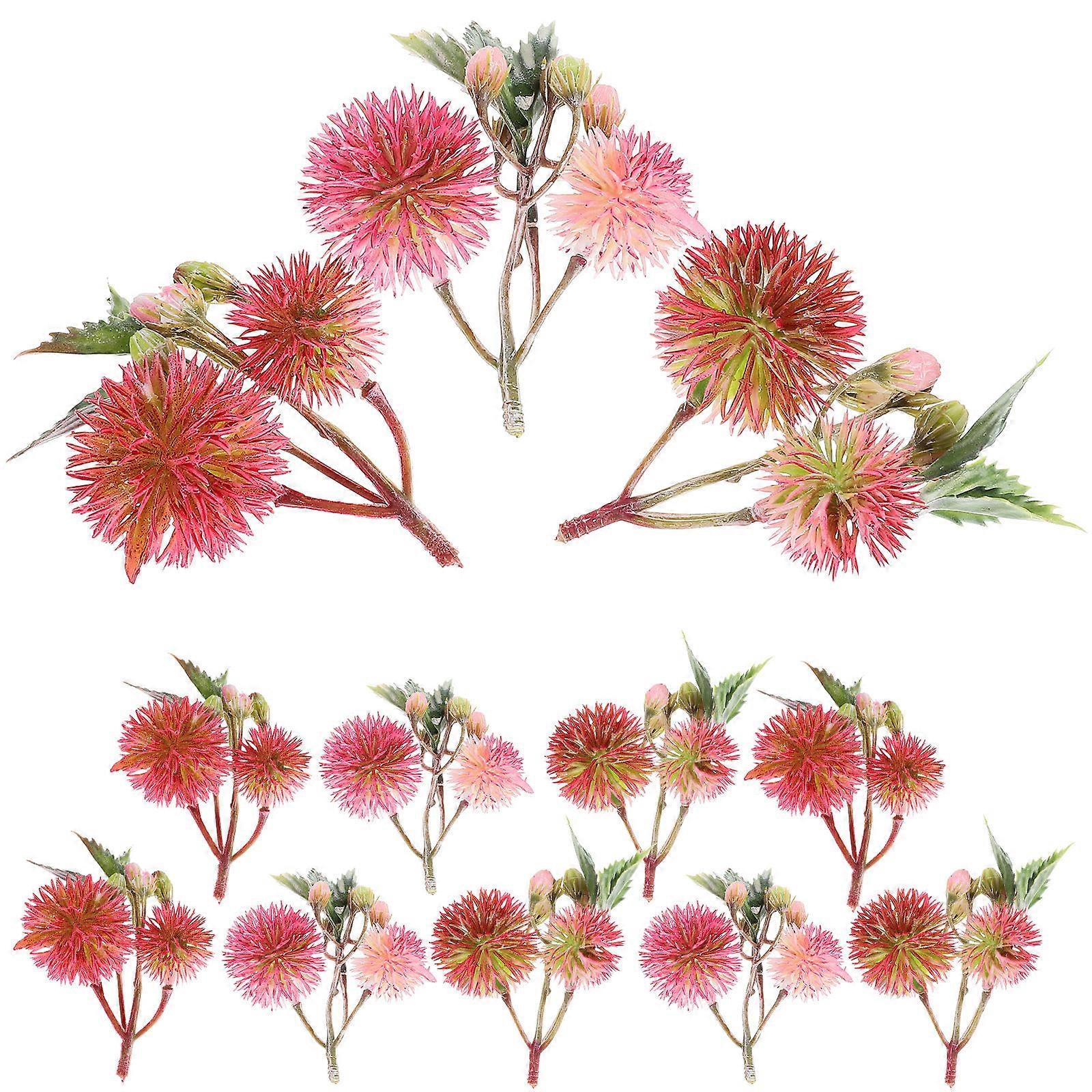 Artificial Flower Pink Plastic Flower for Decoration 12Pcs Simulation Design