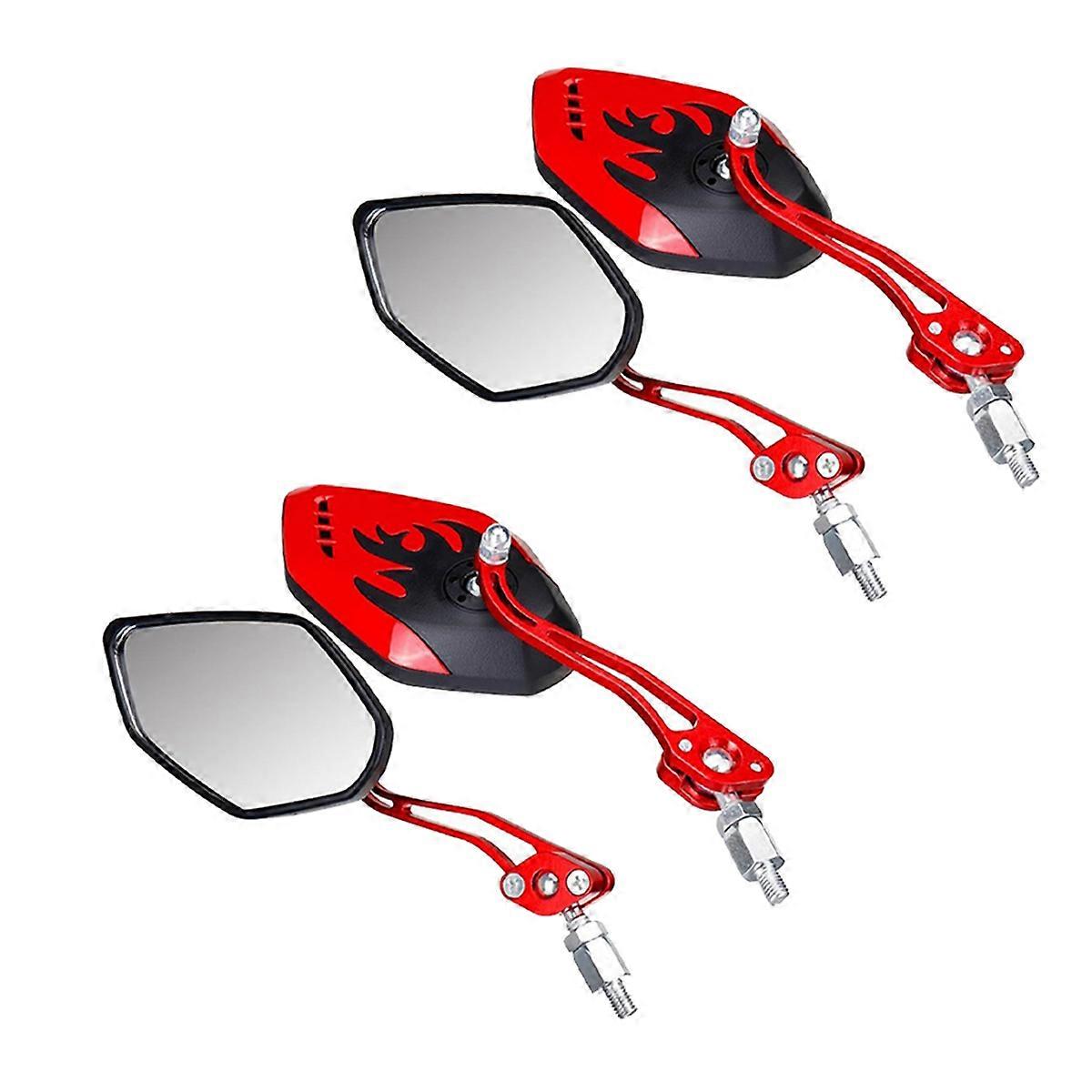 Screw Diameter 10mm / 8mm Side Mirrors for Motorcycle Scooter Red