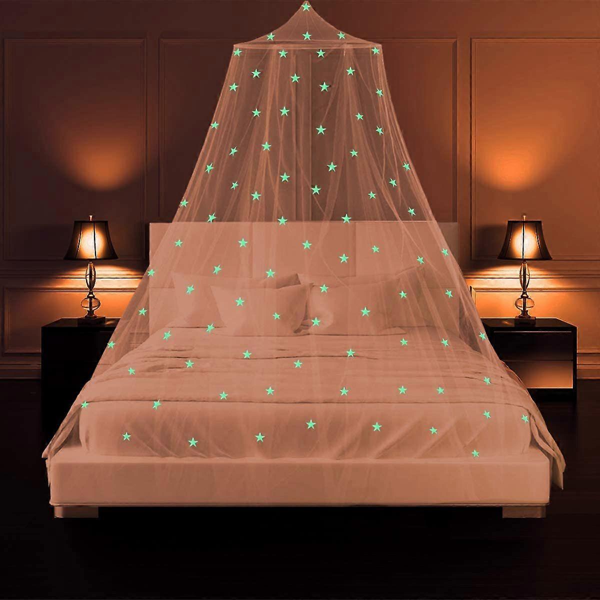 Bed Canopy with Mosquito Net, Luminous Bed Canopy, Stars, Large Dome