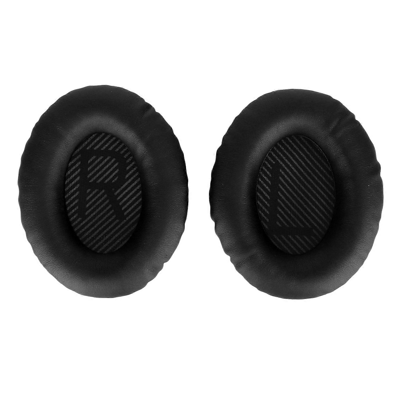 Soft Protein Leather and Memory Foam Replacement Ear Pads Cushions for QC35 35ii QC25 QC15 QC2 AE2i AE2W Headphones Black