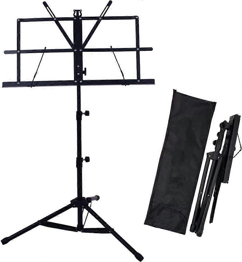 2-in-1 Metal Music Stand & Desktop Bookshelf with Carrying Bag