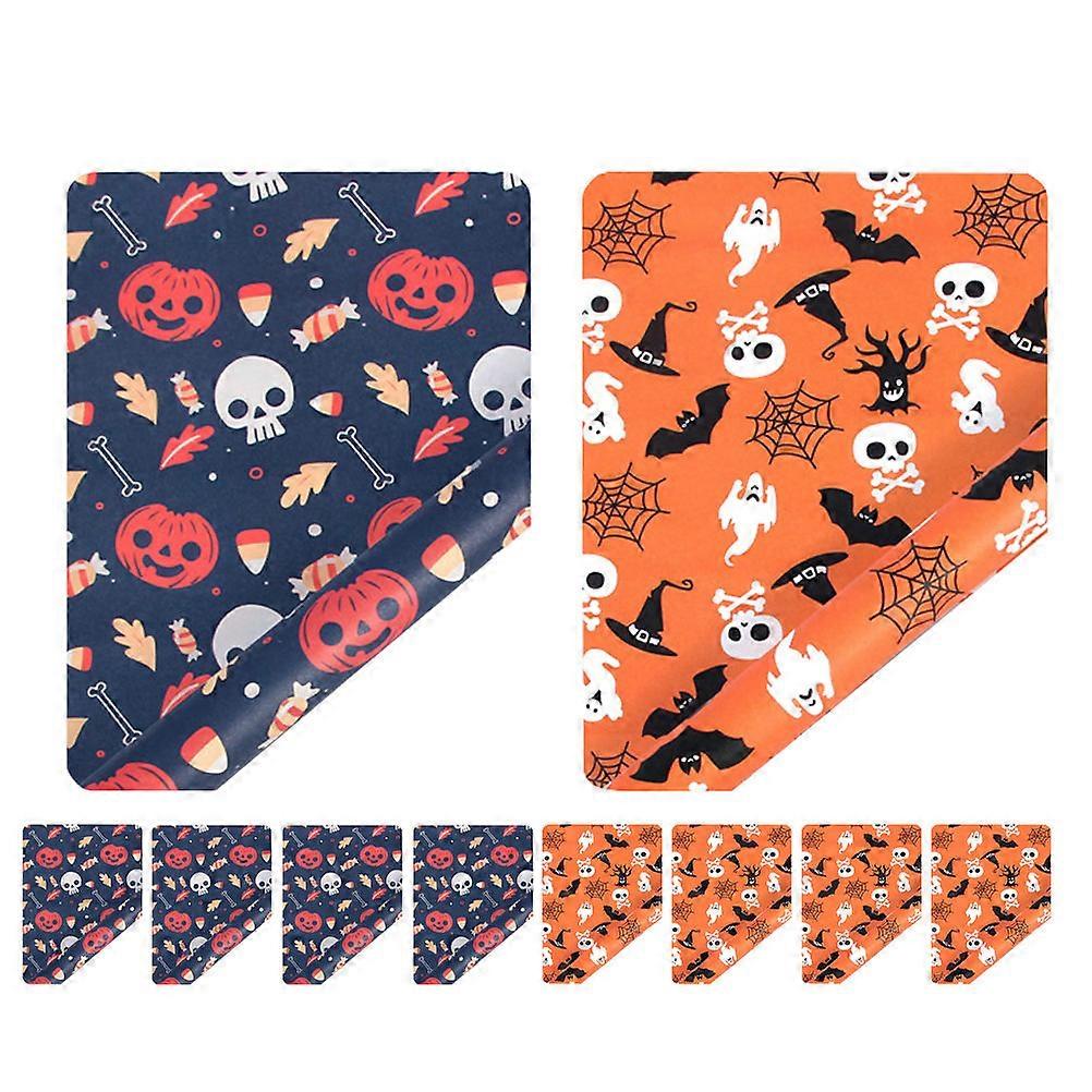 Present Wrapping Paper Sheet Halloween Packaging Assorted Color 70.00X50.00X0.20CM Seasonal Events Decoration 10Pcs