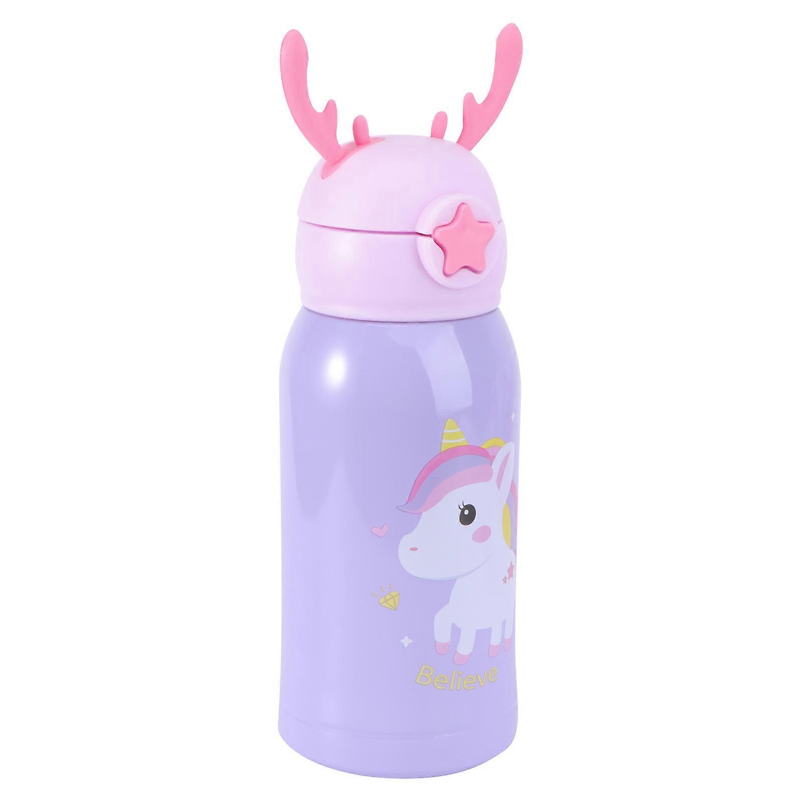 Toddler Insulated Water Bottle Cartoon Water Kettle Work Use Removable and Washable Cover 1Pc