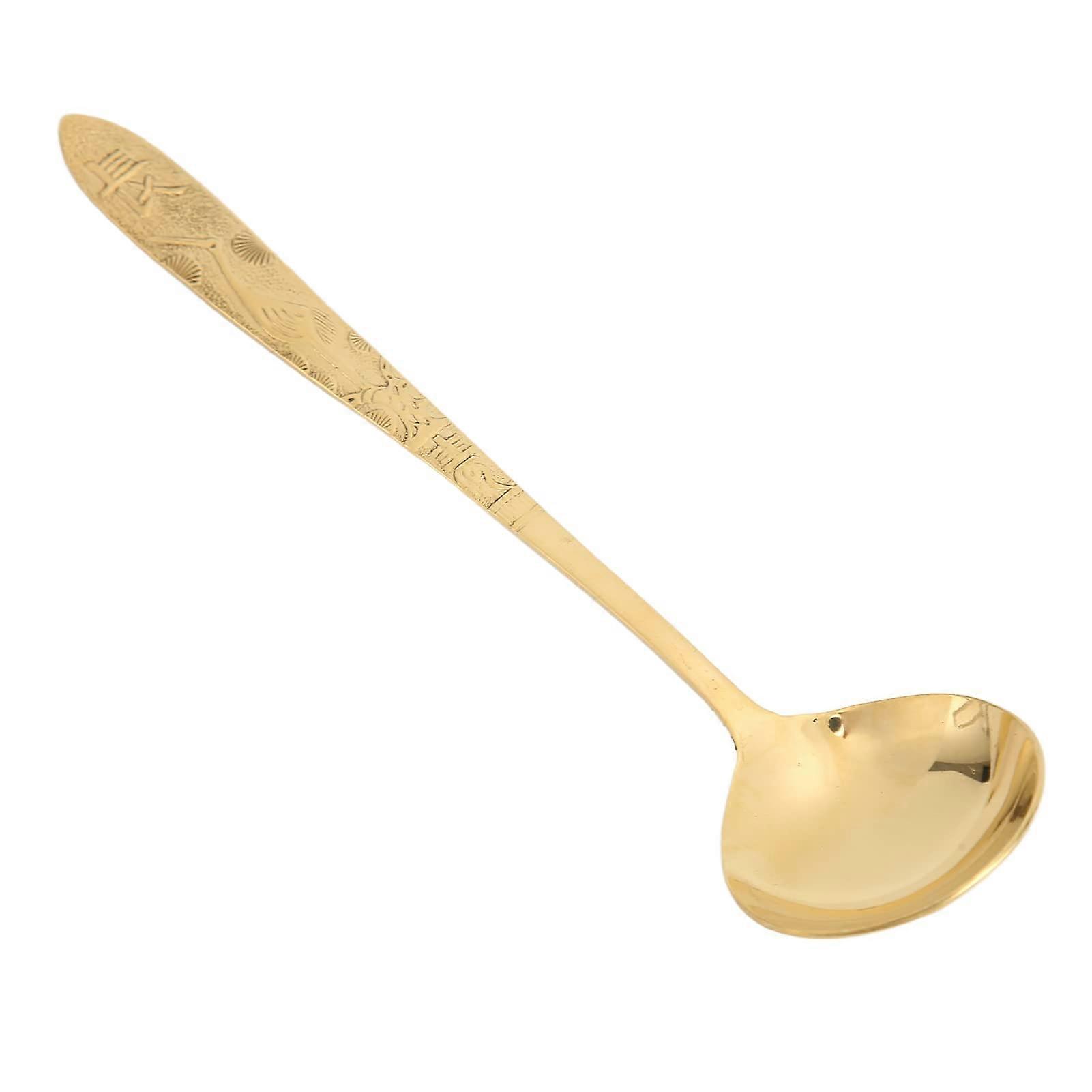 Brass Serving Spoon, Mirror Polished Buffet Serving Long Ladle