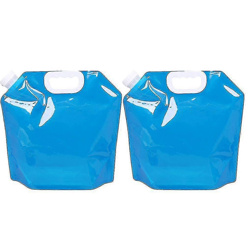 2pcs Collapsible Water Container Bag With Spigot For Camping Hiking