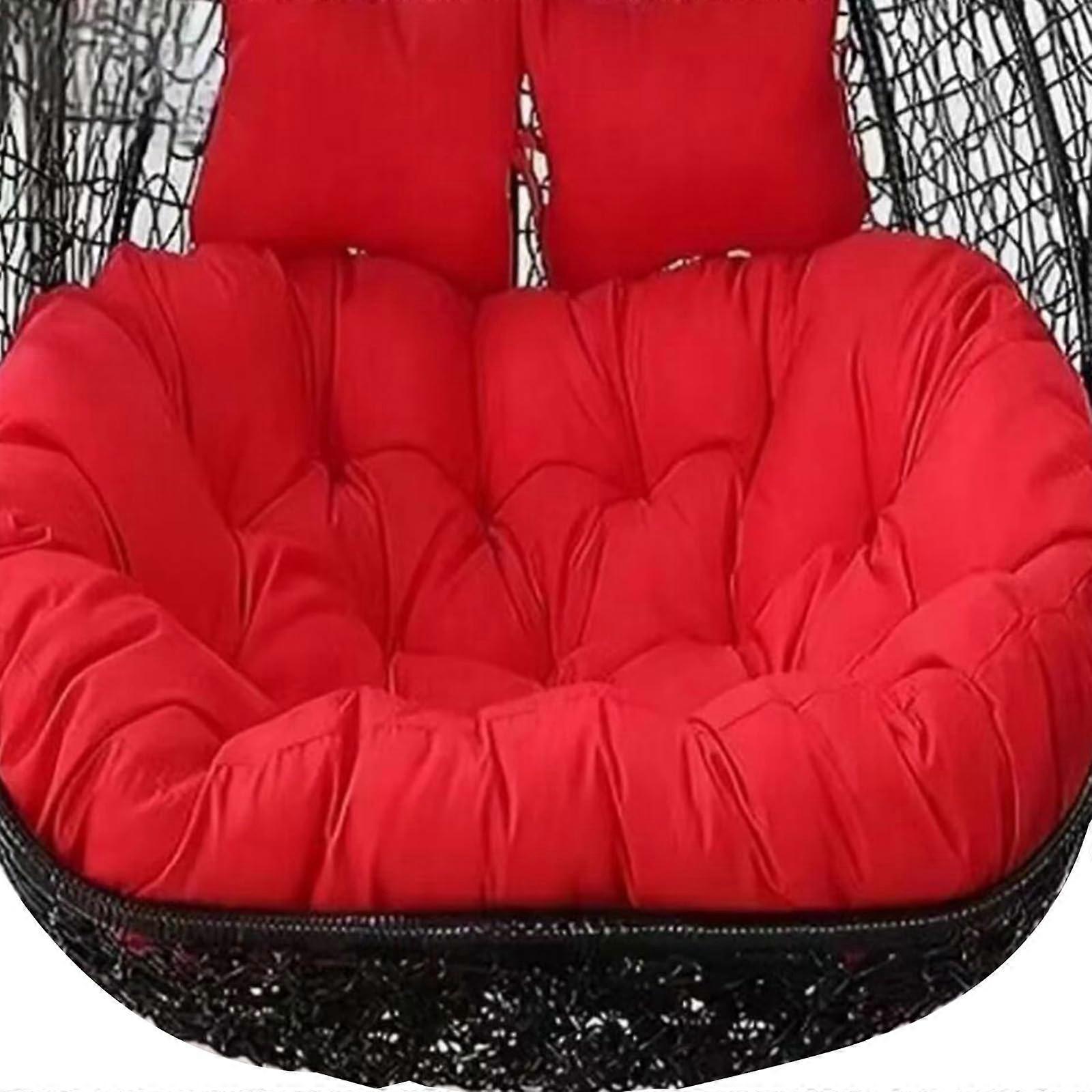 Double hammock chair for 2 persons, with red cushion, double hanging basket, hammock chair, replacement size 170 x 120 cm.