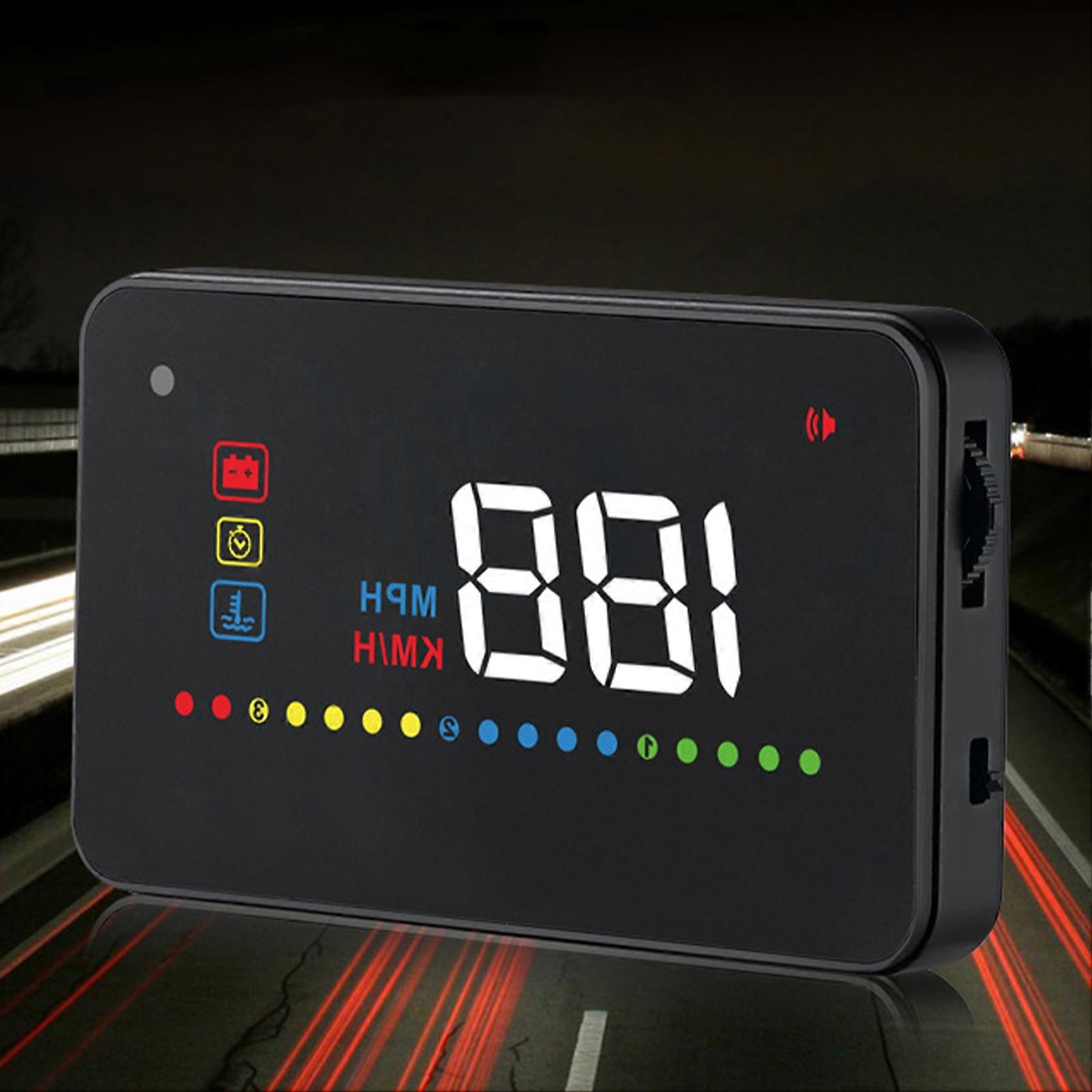 Digital Speedometer Display HUD Speedometer Overspeed Alarm Tired Driving Warning Portable Universal for Vehicle